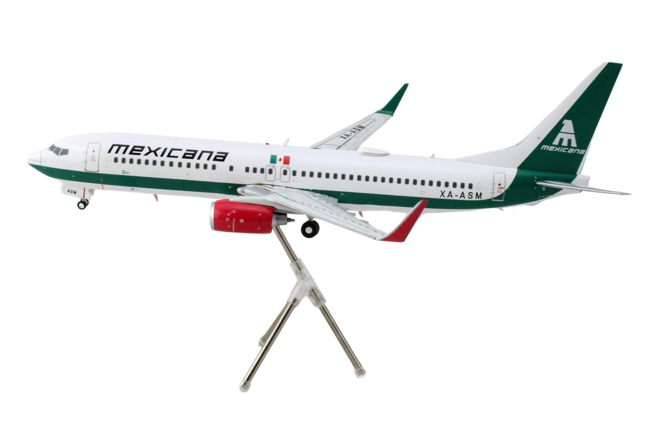 Boeing 737-800 Commercial Aircraft "Mexicana" White with Green "Gemini 200" Series 1/200 Diecast Model Airplane by GeminiJets