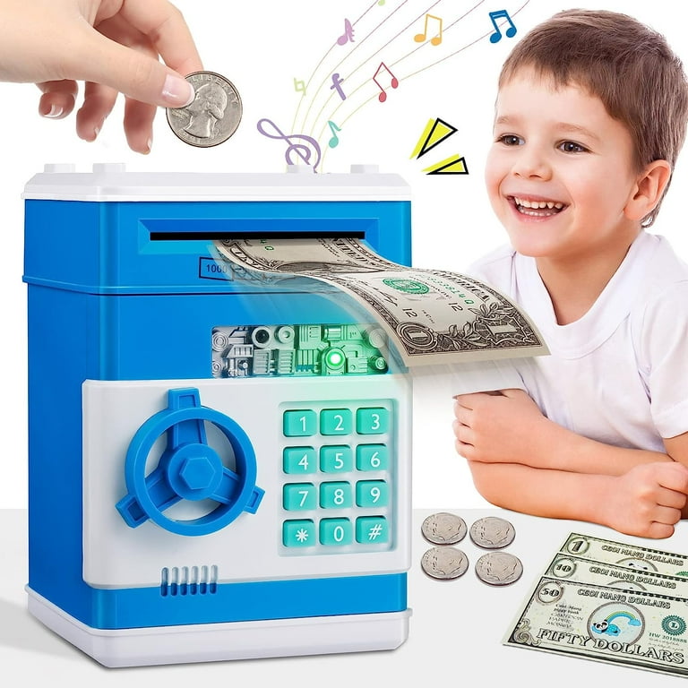 Piggy Bank Toys for 4 5 6 7 8 Year Old Boys Gift Ideas, Real Money Saving  Box for Boys Toys Age 6-8-10, Christmas Birthday Gifts for 4 5 Year Old Boys