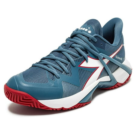 Diadora Men`s B.Icon 2 AG Tennis Shoes Oceanview and White ( 9.5 )