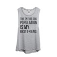 thumbnail image 1 of The Entire Dog Population Is My Best Friend Women's Fashion Sleeveless Muscle Tank Top Tee Sport Gre, 1 of 4