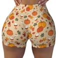 thumbnail image 2 of Balery Fall Autumn Pantalones cortos de entrenamiento estampados para mujer, sin costuras, ajustados, para gimnasio, yoga, correr, deportes, ejercicio activo, fitness.-XX-Large, 2 of 8