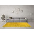 thumbnail image 3 of Ahgly Company Machine Washable Indoor Square Abstract Yellow Contemporary Area Rugs, 7' Square, 3 of 4