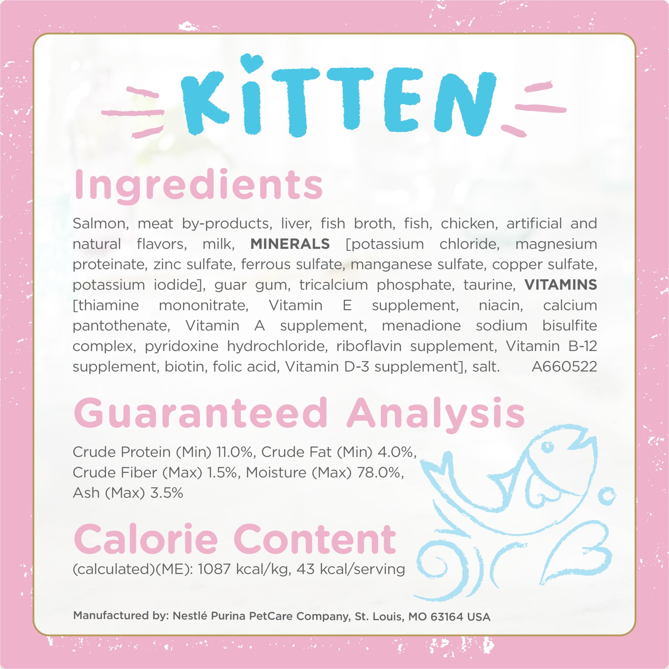 (12 pack) Purina Fancy Feast Gourmet Gravy Petites Tender Salmon Pate Gourmet Wet Kitten Food, 2.8 oz Tub