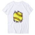 thumbnail image 2 of Fiudx Liquidación de Ahorros de Verano Blusa Informal de Manga Corta con Estampado de Cuello Redondo para Mujer, 2 of 3