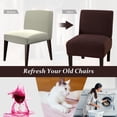 thumbnail image 5 of Eurhowing Stretch Armless Chair Cover 2Pcs, Non Slip & Waterproof Accent Chair Slipcover, Machine Washable Slipper Chair Protector for Home Office, Coffee, 5 of 6