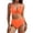 #03Orange, variant on Women Two Piece Swimsuits High Waisted Bikini Set Tummy Control Bathing Suits Knot Twist Swimwear Green XL