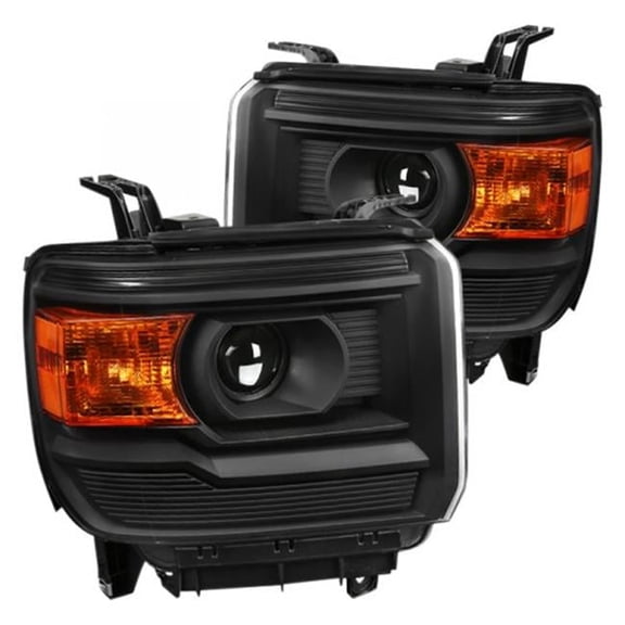 Black Factory Style Projector Headlights for 2014-2018 GMC Sierra 1500