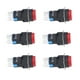 thumbnail image 3 of Interruptor de botón pulsador 25 uds. Interruptor de botón pulsador de bloqueo automático ABS latón botones redondos interruptores para automatización de equipos eléctricos 8 pines 220V(Rojo), 3 of 8