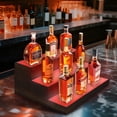 thumbnail image 5 of 3 Tier Wine Rack with Light LED Liquor Bottle Display Case Acrylic Illuminated Bar Bottle Display Shelf RGB Lighting for Home Commercial Bar Party, 5 of 8
