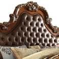 thumbnail image 2 of Queen Size Wooden Panel Bed with Button Tufted Padded Headboard and Nail head Details, Brown, 2 of 5