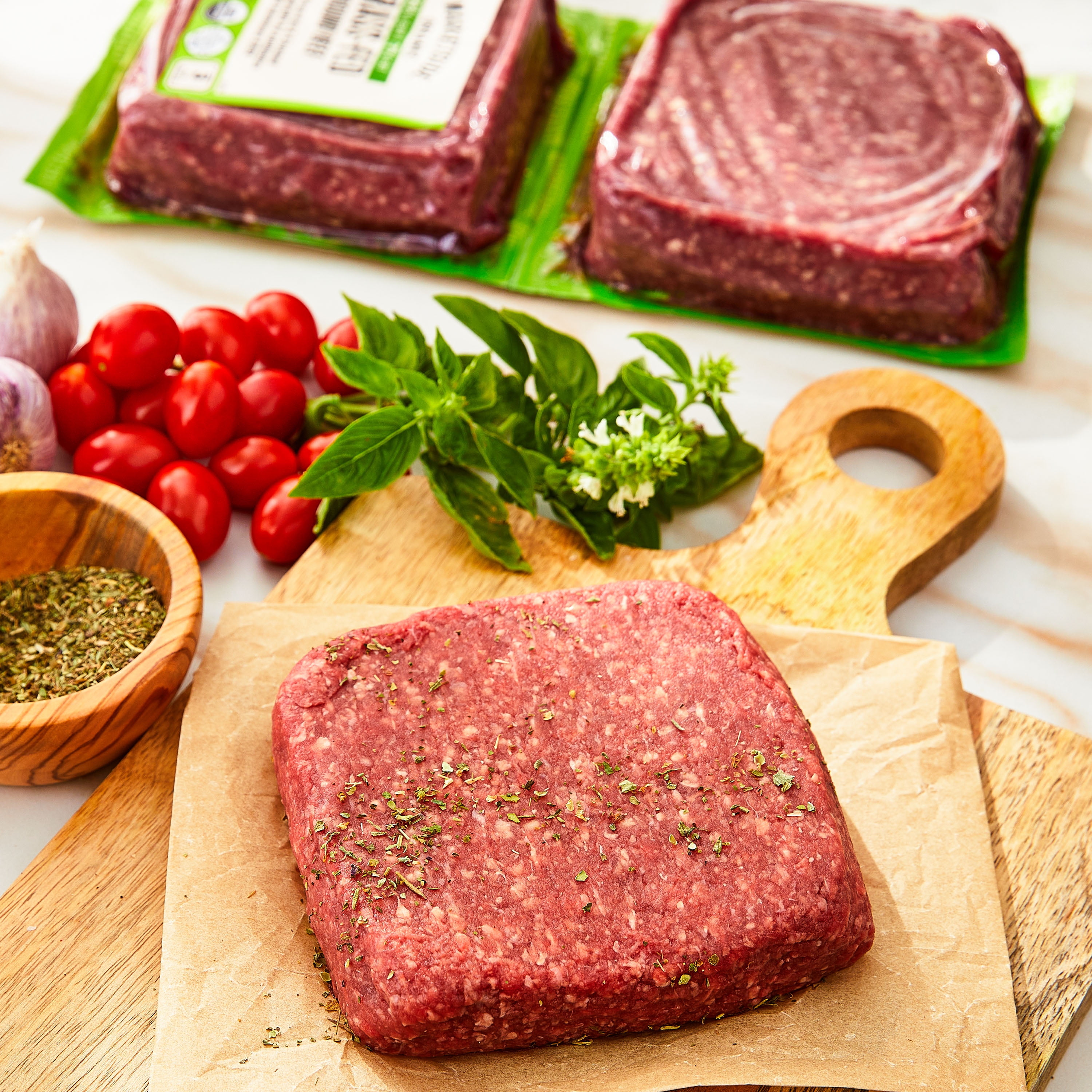 Marketside Organic Grass-Fed Ground Beef, 93% Lean/ 7% Fat, 1 lb, 3 Count