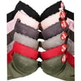 thumbnail image 1 of LAVRA Women's 6 Pack of Full Cup Push Up Bras Floral Lace Plain Design, 1 of 4