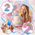 thumbnail image 2 of Pink Number Candle with Rainbow Decoration, Colorful Cartoon Birthday Cake Topper, Creative Party Supplies for Celebration, Anniversary Ornament, Number 2, 2 of 6