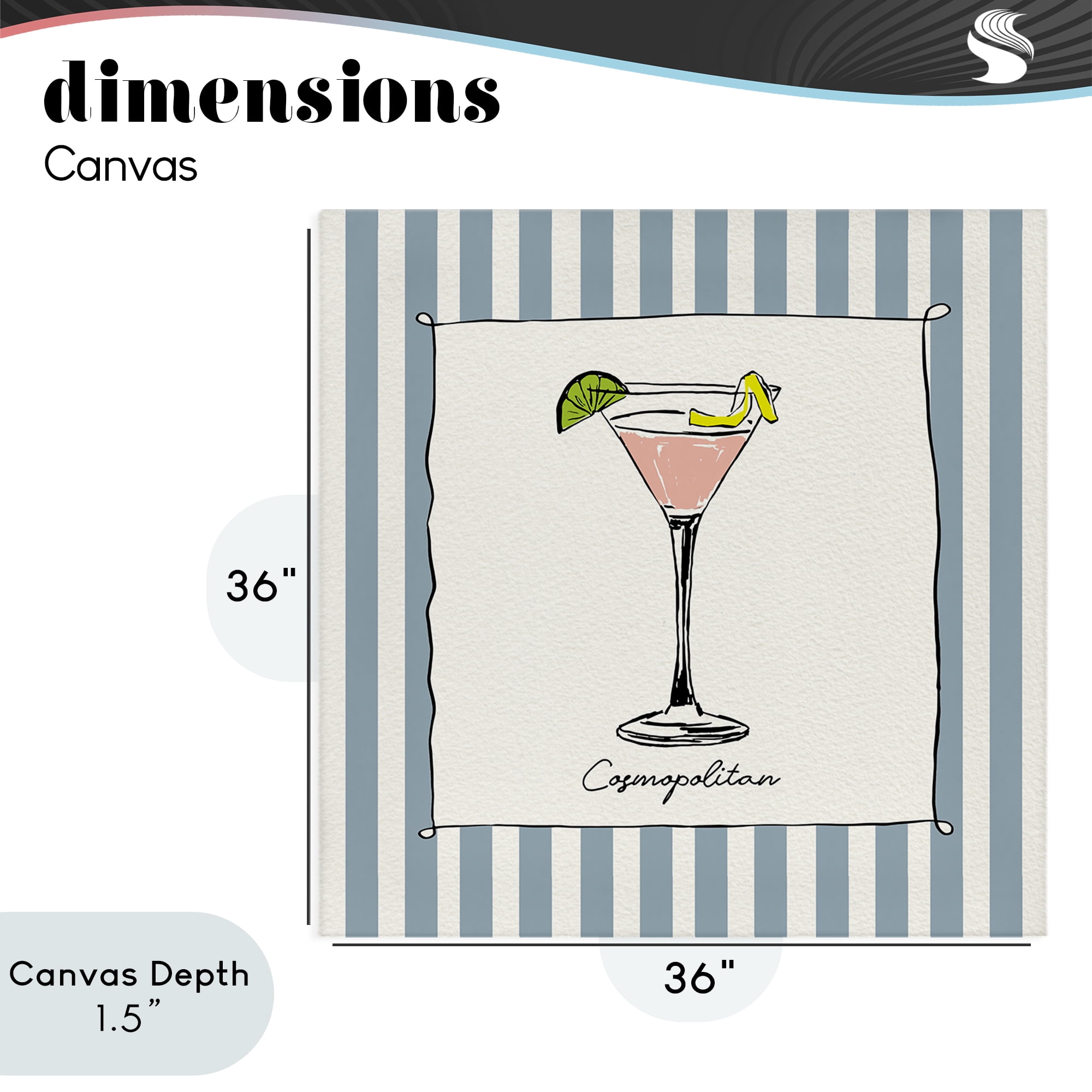 Stupell Industries Cosmopolitan Summer Stripes Canvas Wall Art, design by Susan Jill