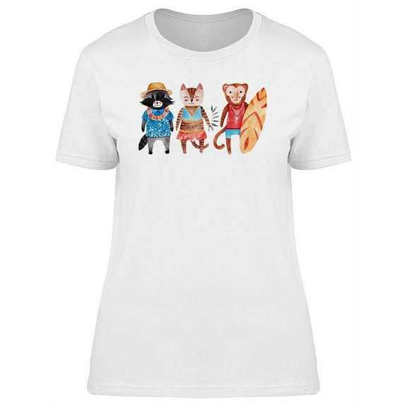 Beach Themed Animals T-Shirt Women -Image by Shutterstock, Female Medium