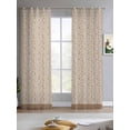 thumbnail image 2 of Pink Brown Floral Sheer Curtains 84 Inch Length 2 Panels Set for Living Room/Bedroom, Spring Flowers Kitchen Curtains with Grommet Semi-Sheer Curtains Drapes Voile Window Treatments 52"x84"x2, 2 of 7