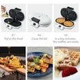 thumbnail image 3 of HLONK 1000W Waffle Maker with Non-Stick Plate Double Heart Waffle Iron Stainless Steel Housing Waffle Iron Machine for Home Breakfast, 3 of 9