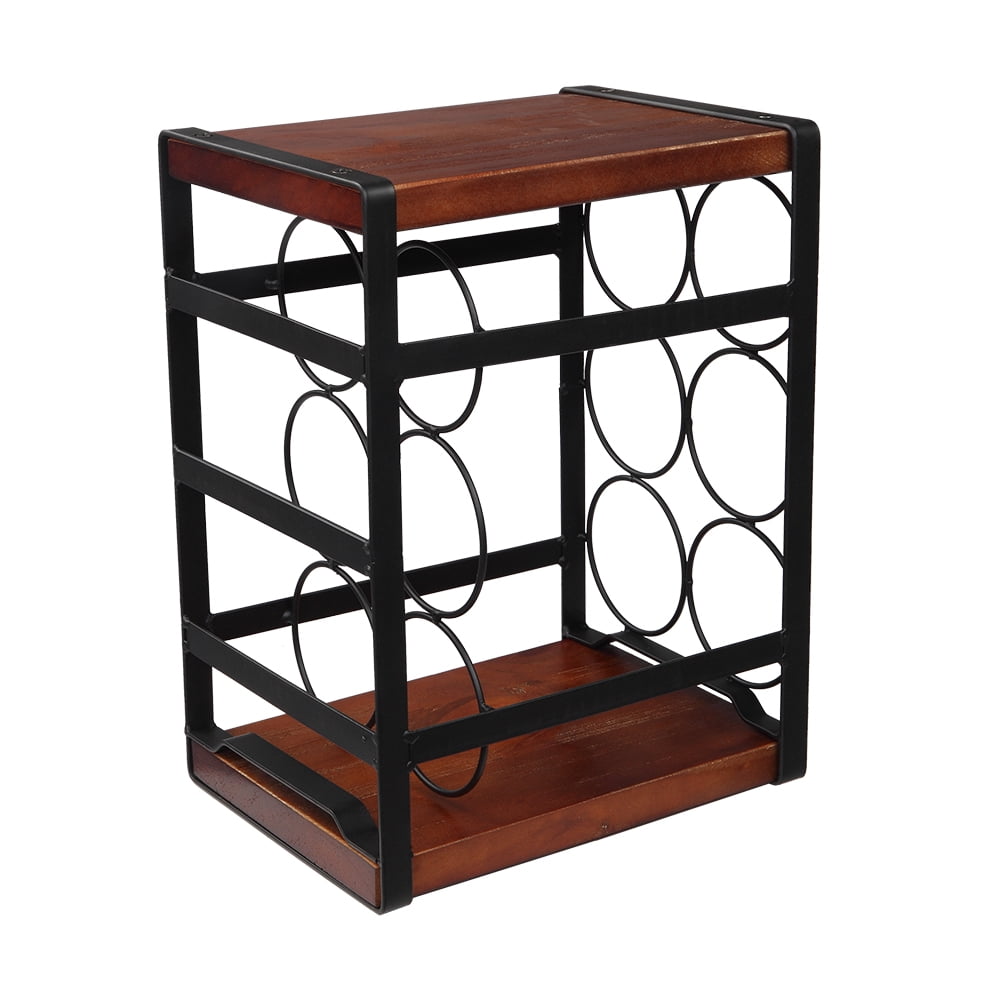 Kepooman Wine Holder, 6 Bottles Rustic Wood Wine Rack, Free Standing Countertop Wine Racks Storage Kepooman Wine Holder, 6 Bottles Rustic Wood Wine Rack, Free Standing Countertop Wine Racks Storage