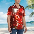 thumbnail image 5 of Autumn Red Leaves Of Maple Hawaiian Shirts For Men, Summer Short-Sleeve Relaxed-Fit Button-Down Shirts Small, 5 of 9