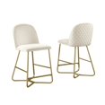 thumbnail image 3 of Best Quality Furniture  Set of 2 Upholstered Counter Height Chairs - N/A Set of 2 - Dark Gray - Gold - Counter Height - 23-28 in., 3 of 5