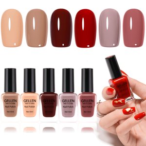 Gellen Quick Air Dry Nail Lacquer Set - 6 Colors