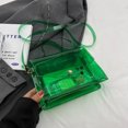 thumbnail image 3 of Bolso cruzado transparente para mujer, bolso de mano informal de PVC transparente para mujer (verde), 3 of 7