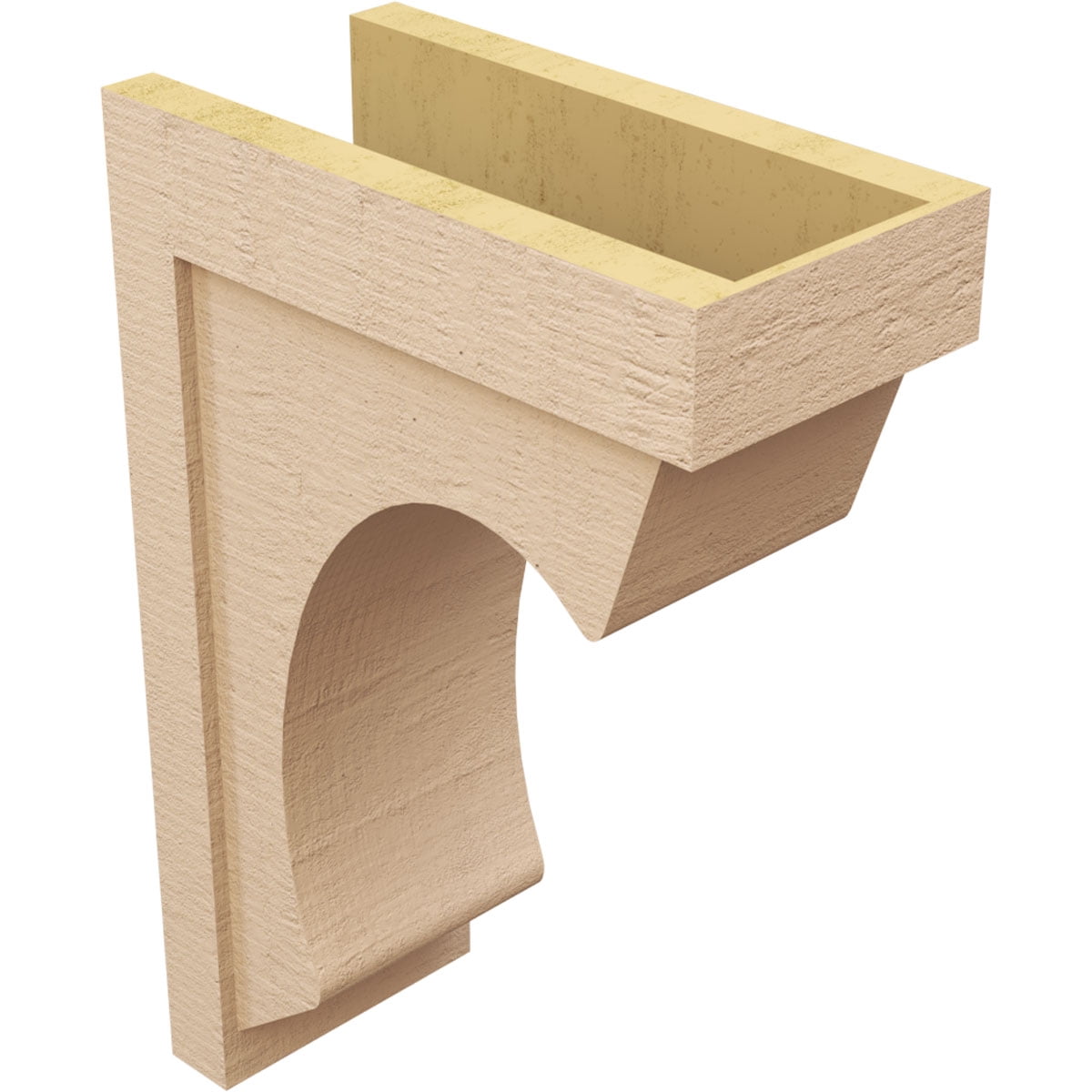 9"W x 18"D x 27"H Classic Emerson Rough Cedar Woodgrain TimberThane Corbel, Primed Tan