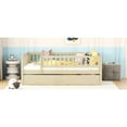 thumbnail image 5 of Full Size Wood Daybed With Trundle And Protective Fence Guardrails - Natural. Ensures A Comfortable Rest. Space. No Box Spring Natural Reliable Size. Offers Sleep Environment. Construction. Easy, 5 of 7