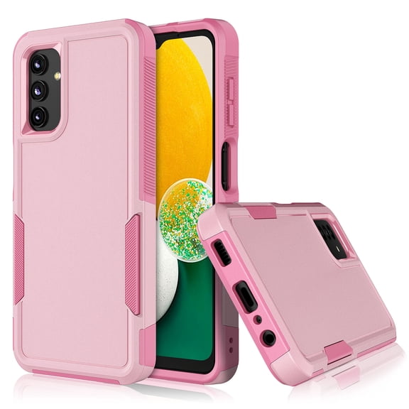 for Samsung Galaxy A13 5G Heavy Duty Armor Shockproof Tough Hybrid Dual Layer Rubber Drop Protection Soft Bumper Rugged Protective Phone Cover 2 IN 1 Case for Galaxy A13 5G -Pink