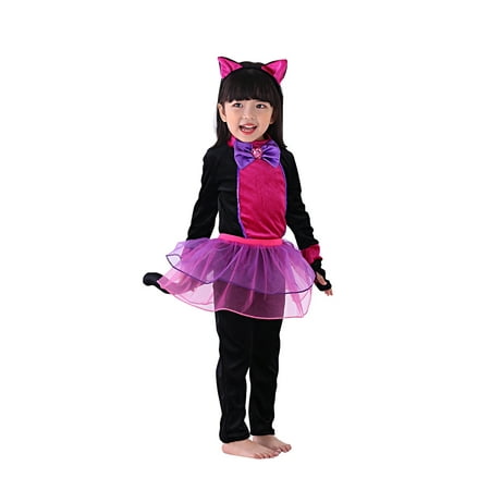So Sydney Kids, Toddler, Girls' Deluxe Black Cat with Tutu Halloween Costume or Outfit