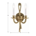 thumbnail image 6 of 650-OB Crystorama Lighting Arlington - Two Light Wall Sconce in Classic Style - 8 Inches Wide by 15 Inches High-Olde Brass Finish, 6 of 9