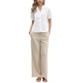 thumbnail image 2 of INSPIRE CHIC Eyelet Tops for Women Summer Short Sleeve Casual V Neck Hollow Out Shirts XL White, 2 of 6
