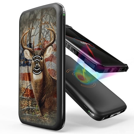

INFUZE Qi Wireless Portable Charger for CAT S62 / CAT S62 Pro External Battery (10000 mAh 18W Power Delivery USB-C/USB-A Ports) with Touchless Tool - American Deer