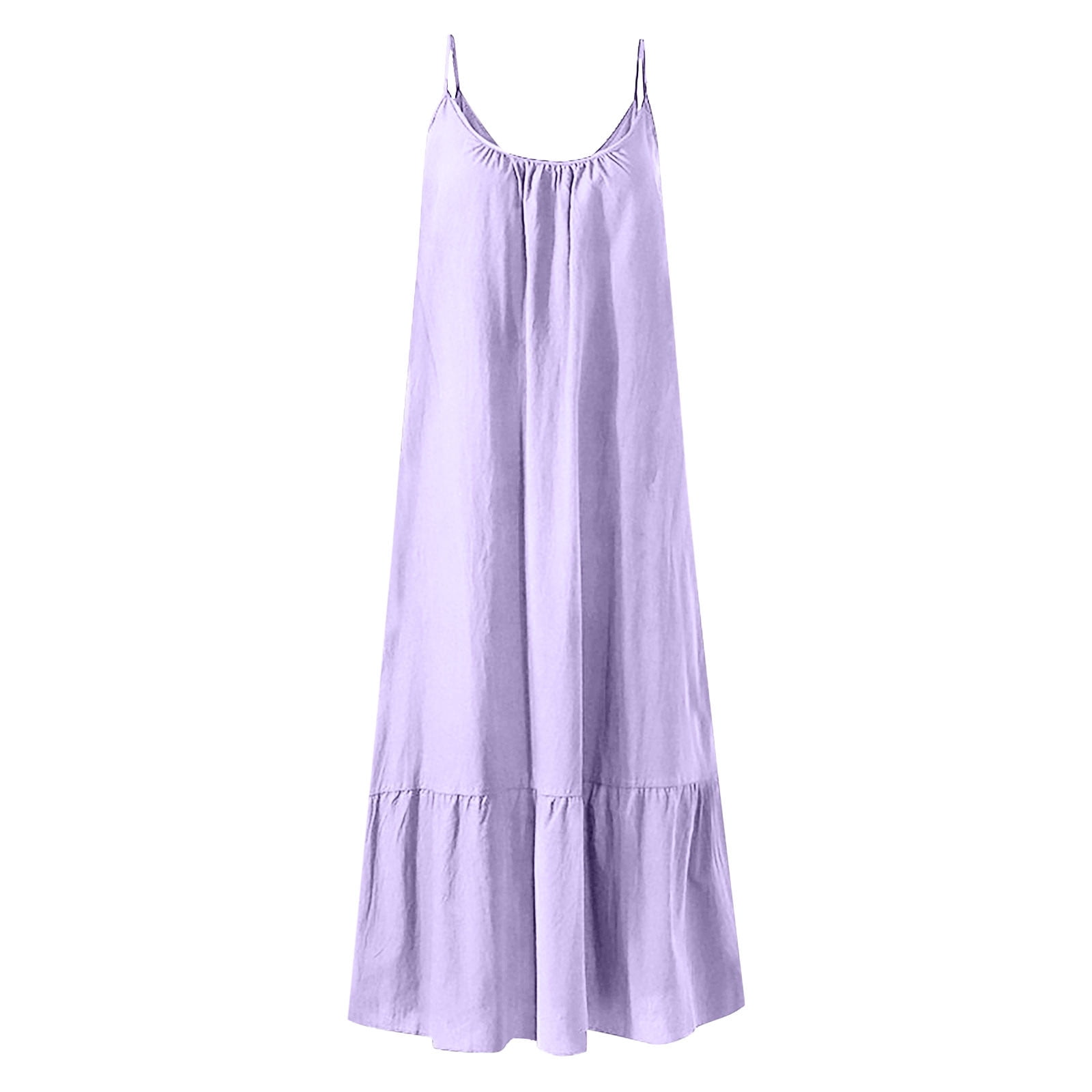 Women's Maxi Dress Cotton Linen Dresses Casual Dress Tank Dress Slip Dress Basic Casual Vacation Daily Regular Fit Plain Sleeveless U Neck Black White