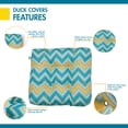 thumbnail image 3 of Duck Covers Water-Resistant 19 x 19 x 5 Inch Indoor Outdoor Seat Cushions, Real Teal Chevron, 2-Pack, 3 of 7