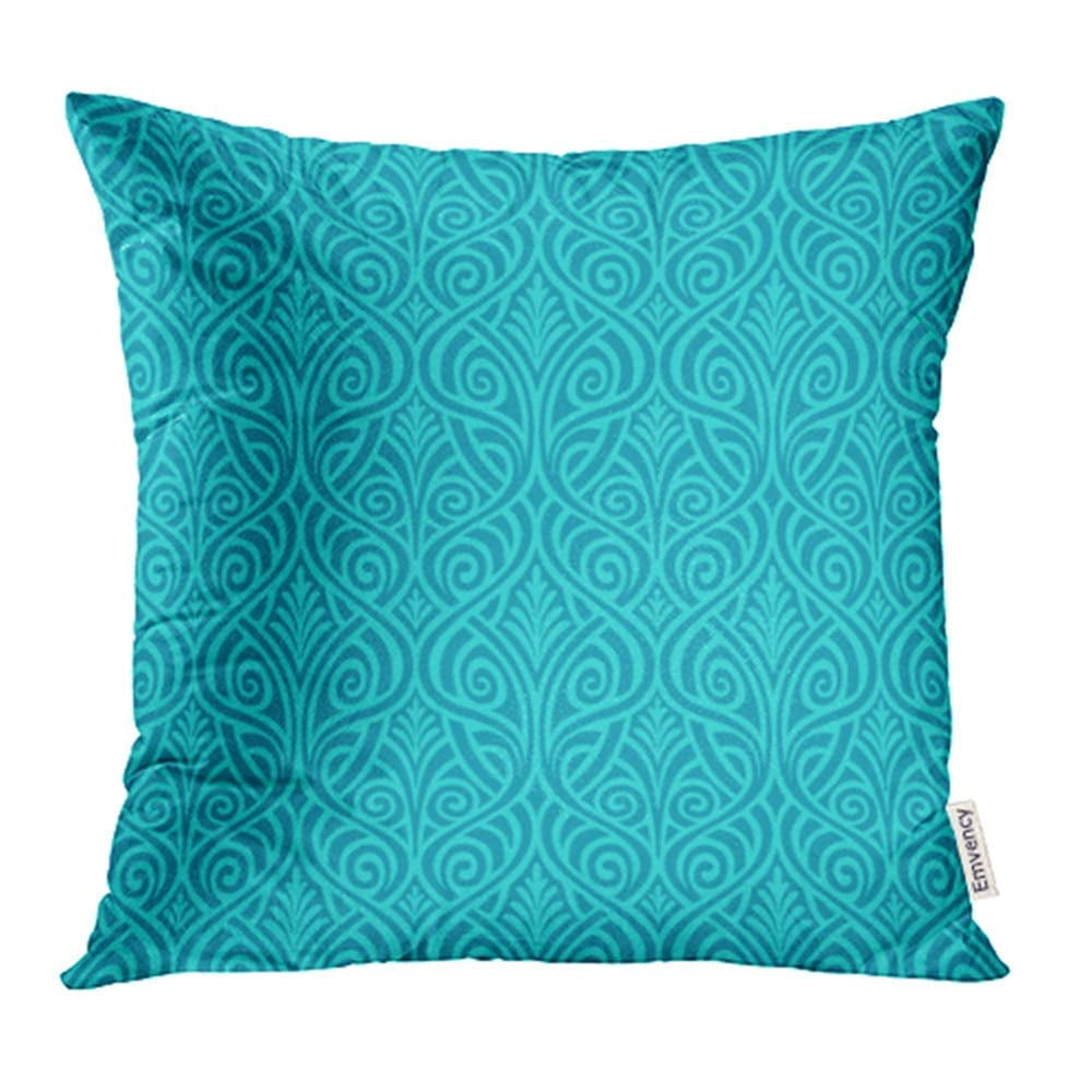 BSDHOME Green Turquoise Floral Organic Absinthe Baroque Curves Damask