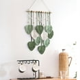 thumbnail image 5 of Macrame Wall Hanging Leaves - Large Chic Feather Wall Hanging Boho Wall Decor -Green, 5 of 5