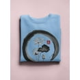 thumbnail image 3 of Lotus Flowers In Black Enso Zen Sweatshirt Women -Image by Shutterstock, Female x-Large, 3 of 4