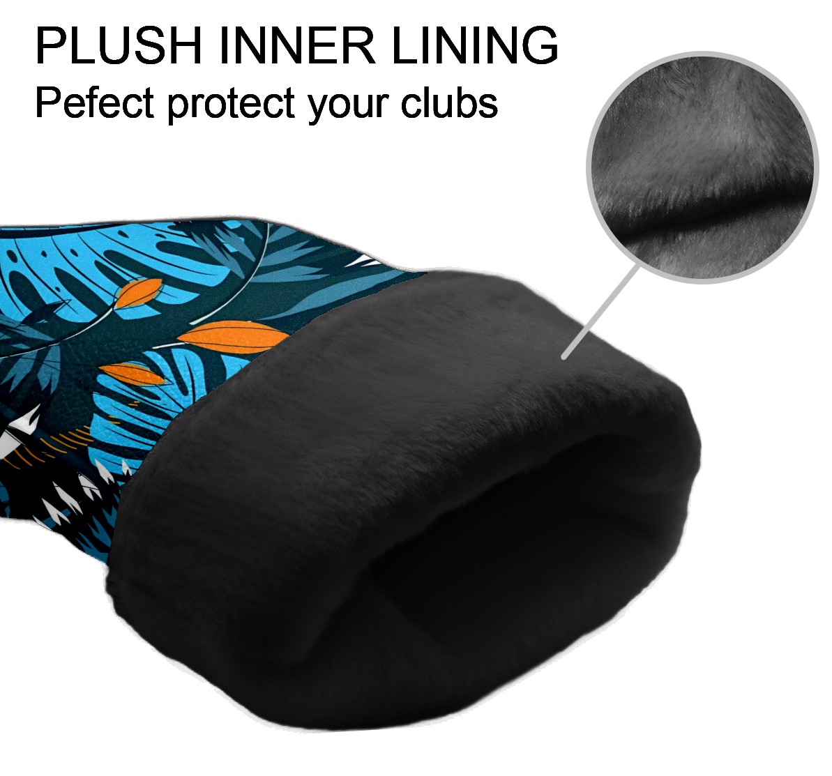 Golf Club Covers, Blue Leaf Premium PU Leather Driver Hybrid Putter Head Covers with Velvet Lining, Waterproof Golf Gifts for Men Women