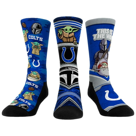 Unisex Rock Em Socks Indianapolis Colts 3-Pack Mandalorian Crew Socks