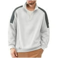 thumbnail image 1 of pstuiky manga larga para hombre, Sudadera con capucha de polar de manga larga y cremallera de un cuarto de color liso para hombre tops de invierno para hombre m, 1 of 8