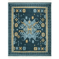 SAFAVIEH Kenya Huntington Aztec Area Rug, Blue/Gold, 9' x 12'