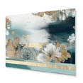thumbnail image 2 of Designart "Exploring Floral Forms Blue and Gold V" Abstract Floral Metal Wall Art, 2 of 5