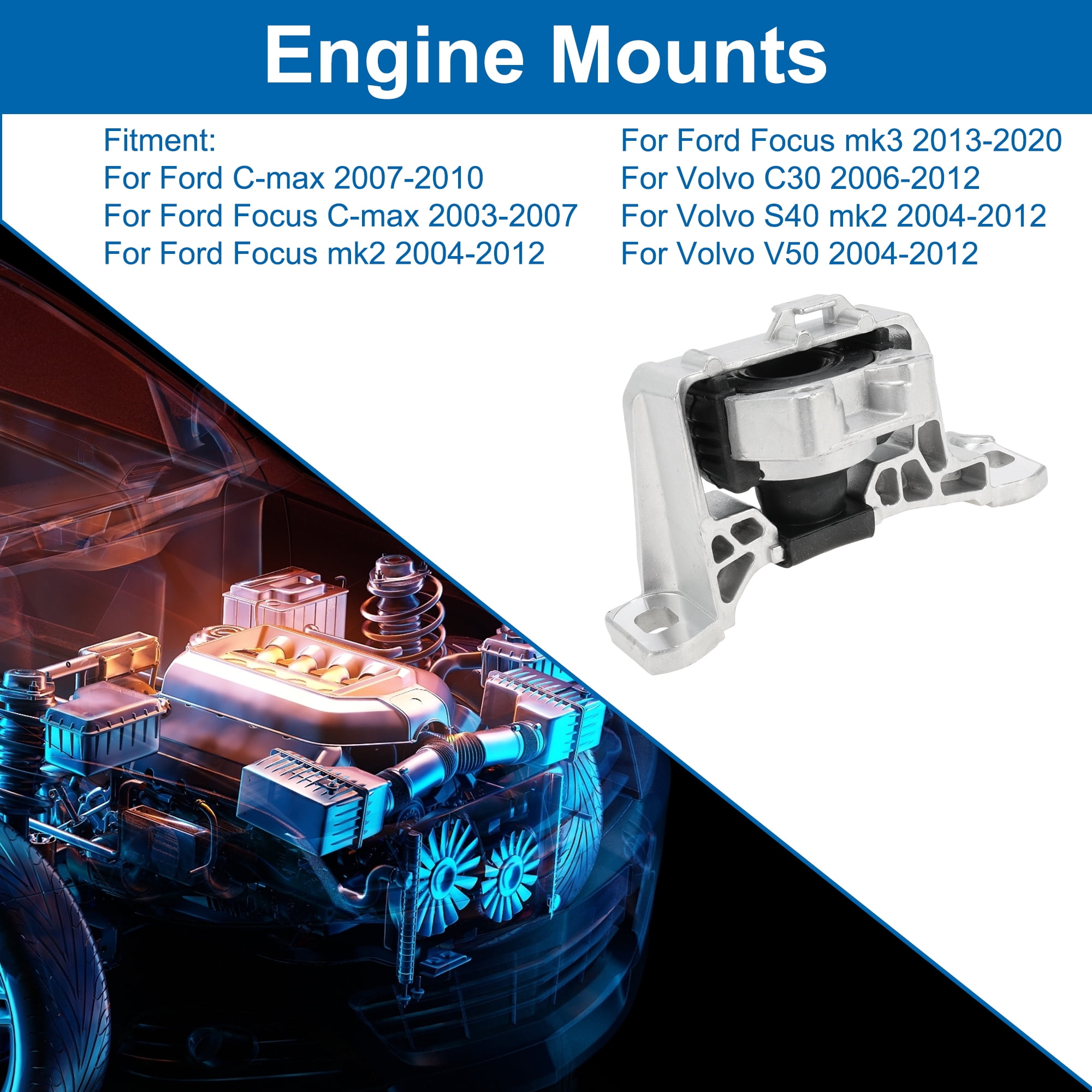 Unique Bargains 1 Pcs No.1567878 Engine Motor Mount for Ford C-max 2007-2010 for Ford Focus C-max 2003-2007 Engine Mounts Right