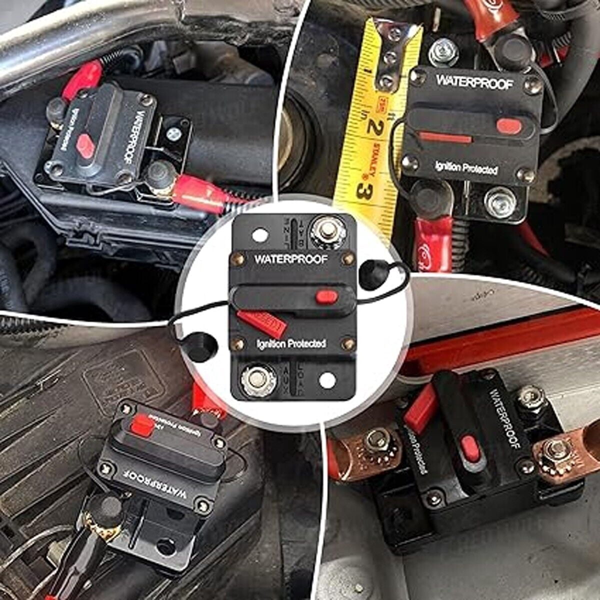 30 Amp Circuit Breaker 12V Marine Circuit Breaker 30A Resettable Fuse Circuit Breaker DC 12 Volt Waterproof for Automotive Car RV Boat