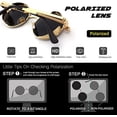 thumbnail image 3 of Gafas de sol polarizadas redondas con montura dorada y lentes grises para hombre y mujer inspiradas en el estilo retro Steampunk en un círculo metálico, 3 of 5