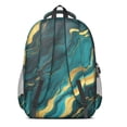 thumbnail image 3 of Teal Gold Marble Backpack for School,Cute School Bag,Schoolbag with Adjustable Shoulder Straps & Padded Back,16.9 Inch, 3 of 5