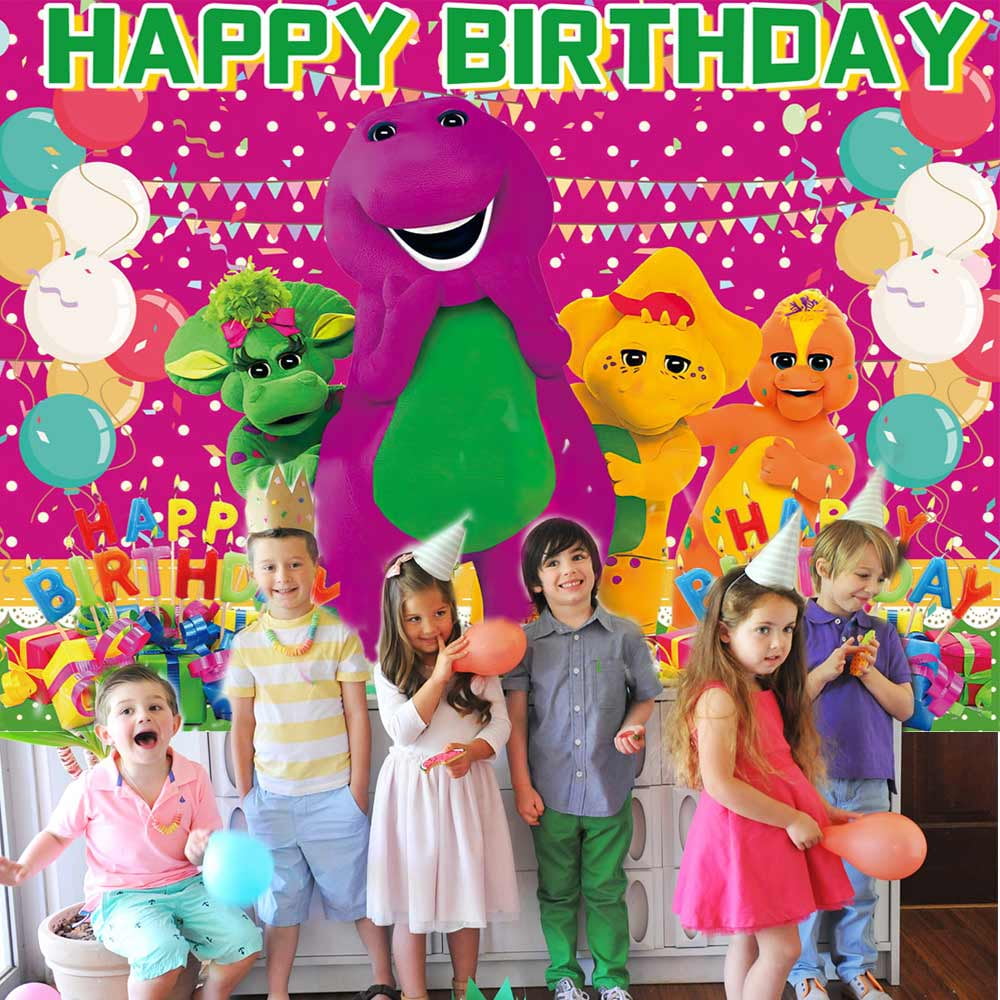 ALIDEAL High-Resolution Barney and Friends Backdrop Banner, Silk Cloth Colorful, 5 barney-free-printable-photo-frames-oh-my-fiesta-in-english