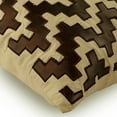 thumbnail image 2 of Cushion Cover, Faux Leather Throw Pillow Cover, 22x22 inch (55x55 cm) Beige Metallic Brown Faux Leather Pillow Cover, Faux Leather Applique Pillow Cover, Brown - Take The Stairs, 2 of 3