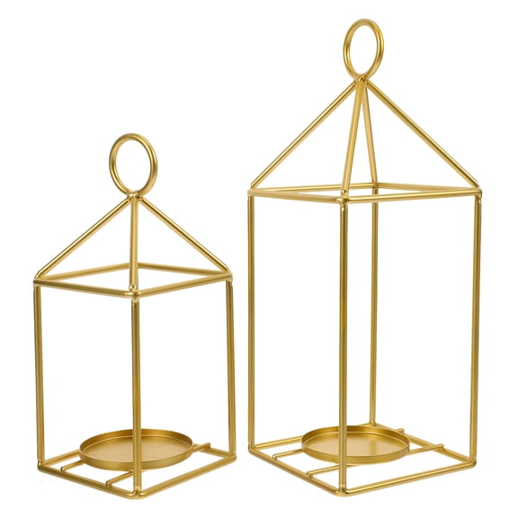 OUNONA 2pcs Metal Candle Holder Tealight Candle Holder Dining Table Candle Holder Ornament
